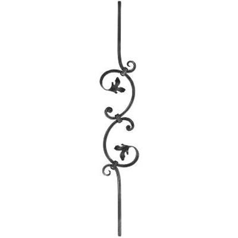 Zierstab 12x12mm, gerillt, Barock, H: 900mm