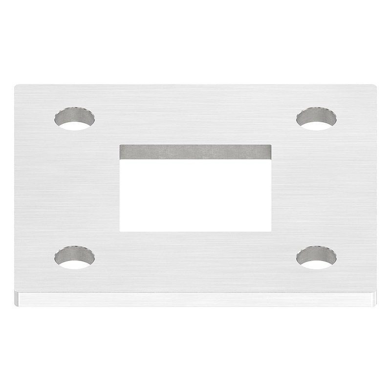Anchor plate, 120x120x6mm, with longitudinal grinding, AISI304