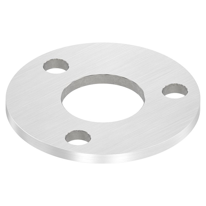 Plaque d'ancrage Ø 100x6mm, avec ponçage longitudinal, V2A