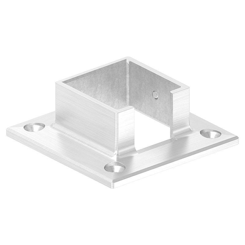 Embase murale pour tube à fond de gorge 40x40mm, V2A