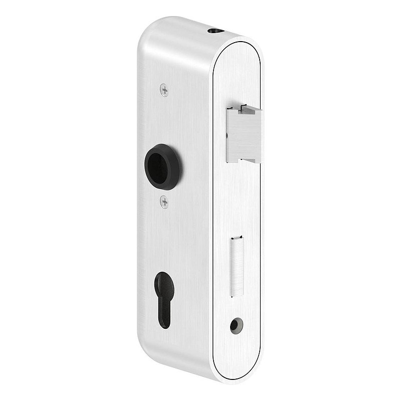 Stainless steel lock case with galvanised lock, 42.4x78.2x208.4mm