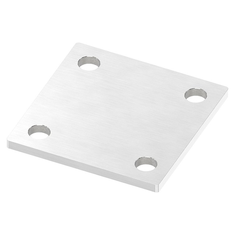Ankerplatte, 100x100x6mm, mit Längsschliff, V2A