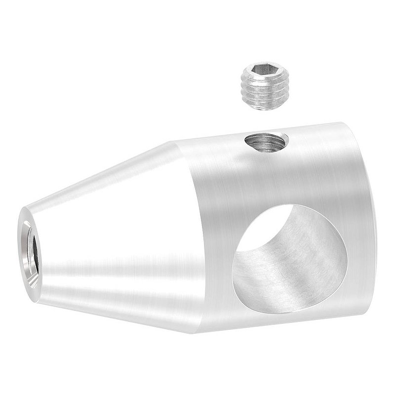 Cross bar holder with M6 thread, 12.2 mm bore, AISI304