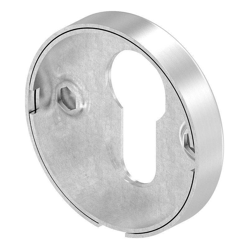 Pair of key escutcheons, for profile cylinder, AISI304