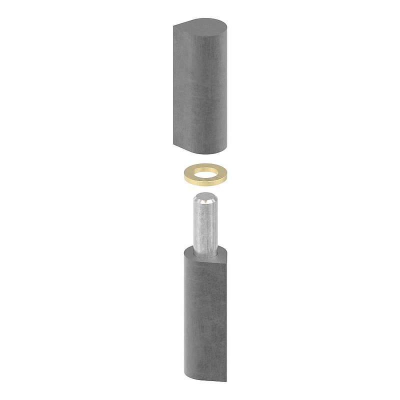 Weld-on hinge, 2-part