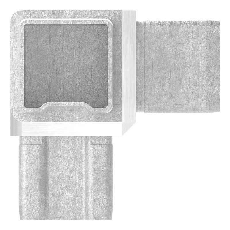 Eckstück 90° mit 3 Abgängen für Rohr 40x40x3,0mm, V4A