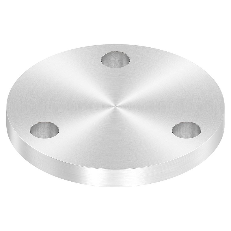Anchor plate Ø 100x10mm, with round grinding, AISI304