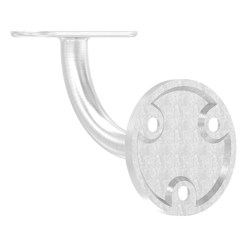 Handlaufhalter mit Handlaufanschlussplatte flach, (Ronde und Bügel verschweißt), V2A