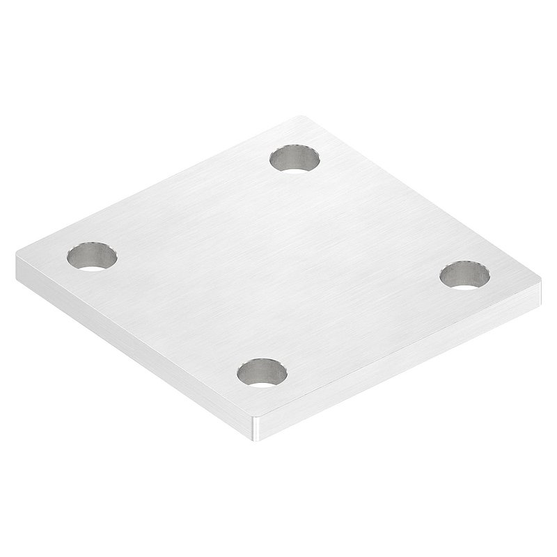 Ankerplatte, 100x100x8mm, mit Längsschliff, V4A