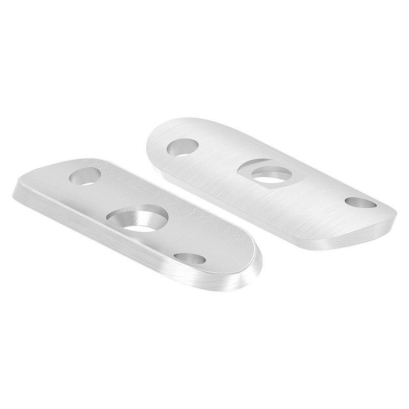 Plaque de raccordement de mains courantes, 42,4mm, perçages décalés, V2A