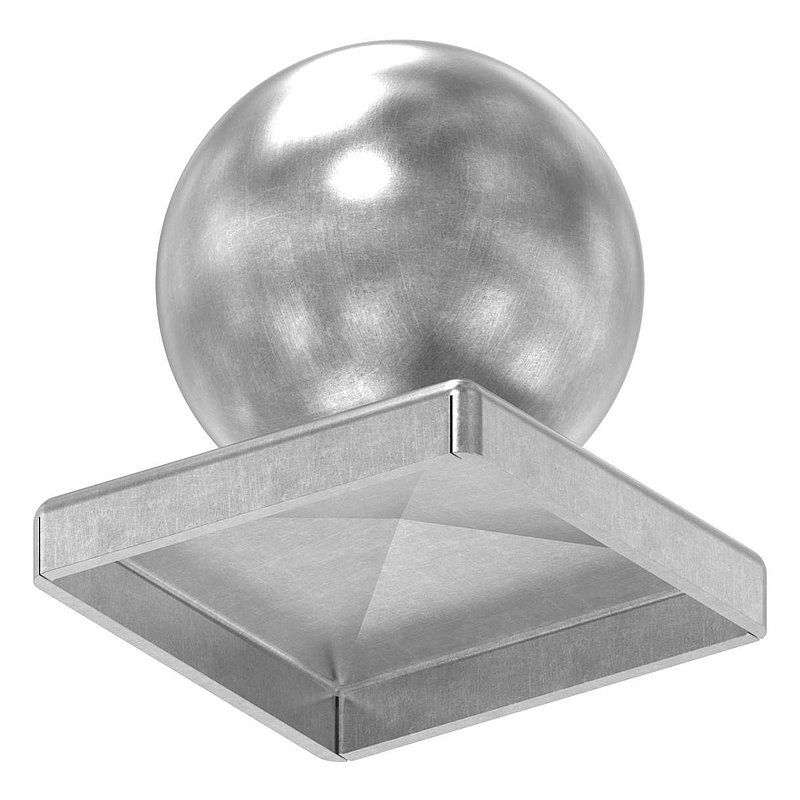 Pfeilerbedecker 50x50mm mit Hohlkugel Ø 50mm