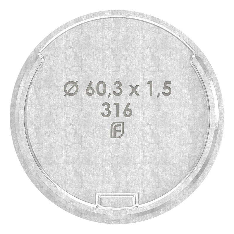 Endkappe für Nutrohr 60,3x1,5mm, V4A