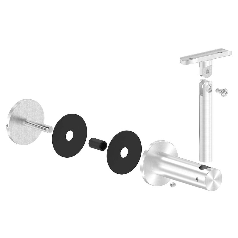 Handlaufhalter f. Glas, Gelenk, Handlaufanschlussplatte 42,4mm, V2A