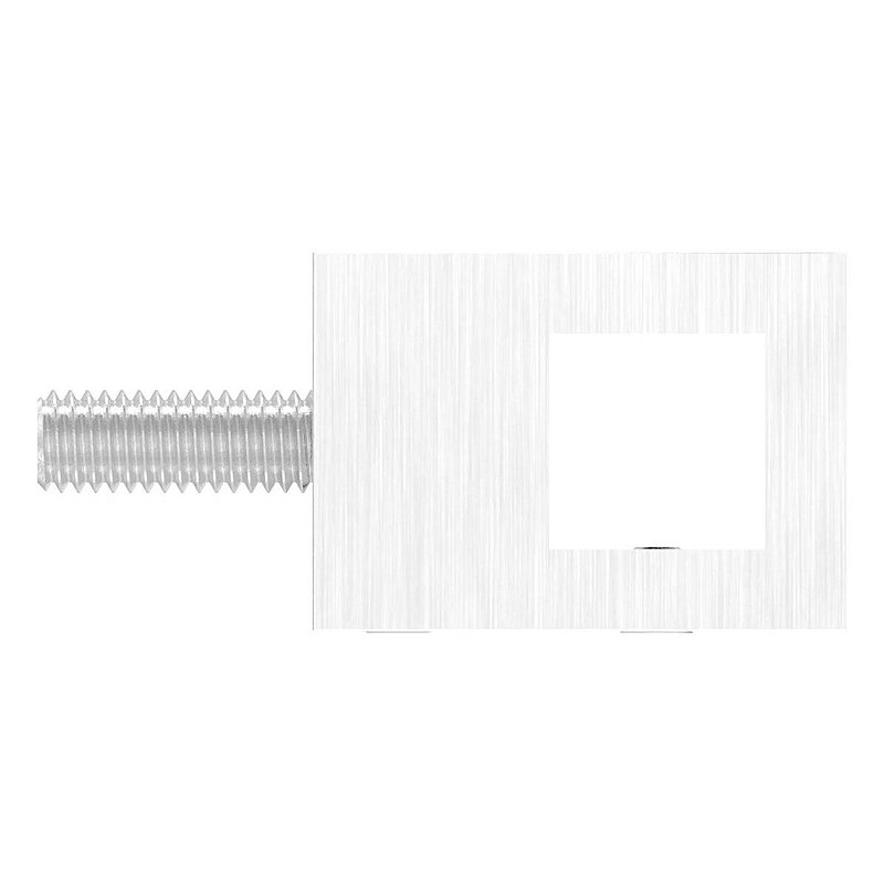 Cross bar holder for straight connection, 12x12mm square, AISI304