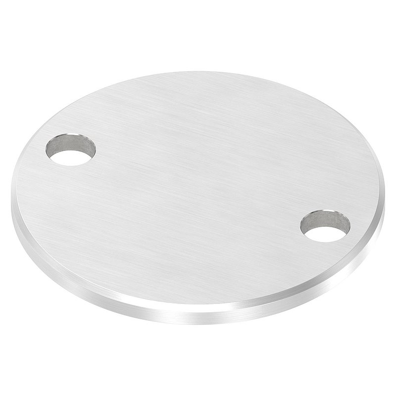 Anchor plate Ø 100x6mm, with longitudinal grinding and chamfer, AISI304