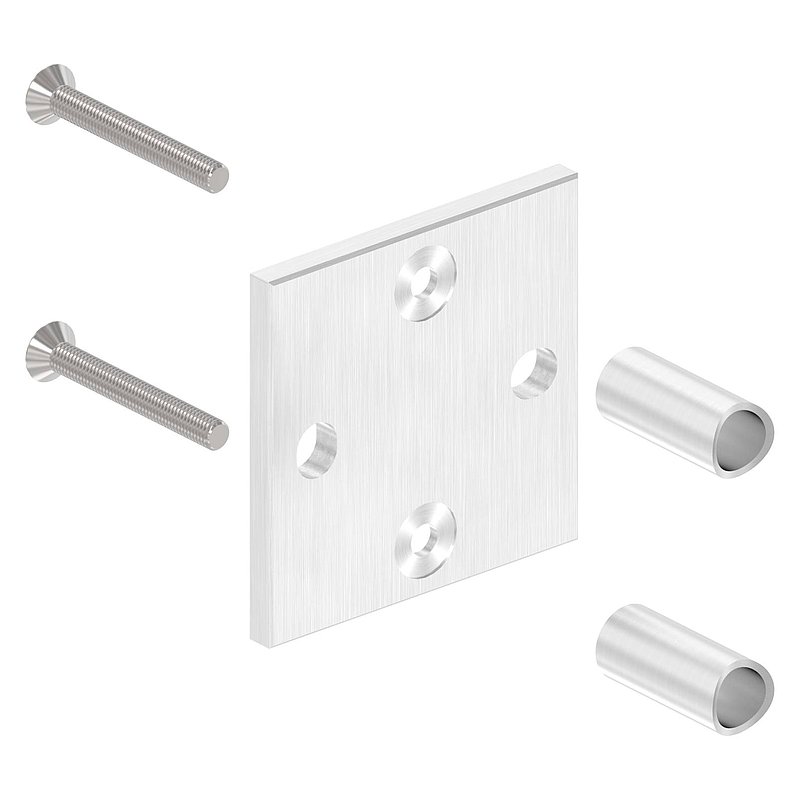 Wandbefestigung für Geländerpfosten 42,4mm, V2A