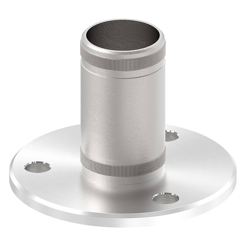 Wall and floor anchor with knurling, for tube 42.4x2.5mm, AISI304