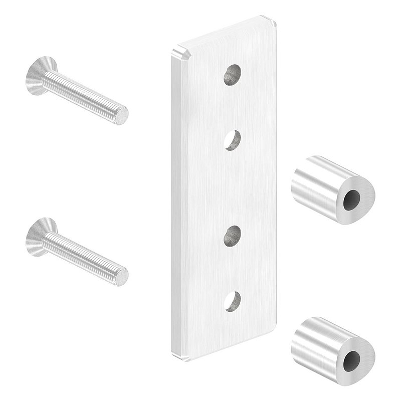 Wall mounting for railing posts 48.3 mm, AISI304