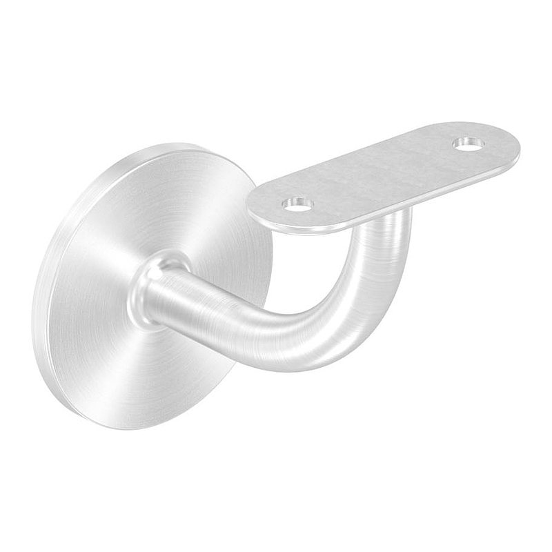 Handlaufhalter mit Handlaufanschlussplatte flach, (Ronde und Bügel verschweißt),V2A
