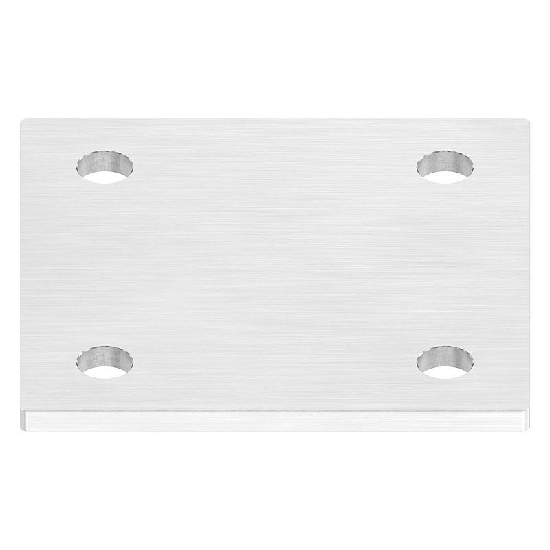 Anchor plate, 120x120x6mm, with longitudinal grinding, AISI304