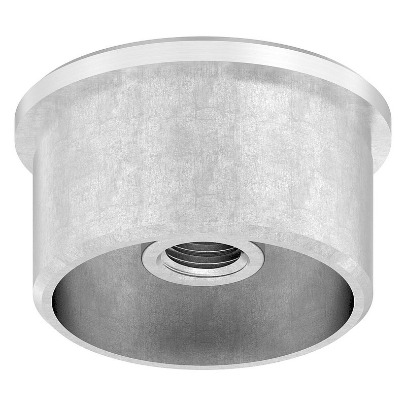 Rohrabschlussstopfen zum Kleben mit M10 für 42,4x2,0mm, V2A