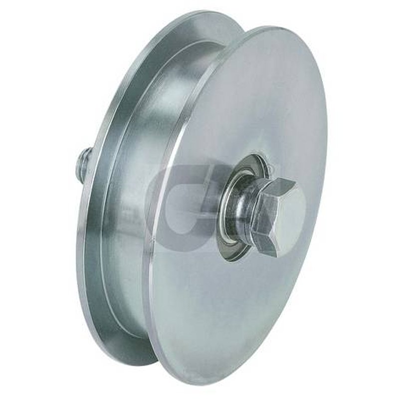 Schiebetorrolle mit U-Rille Ø 140mm, Rillenbreite 21mm, 2 Kugellager, verzinkt