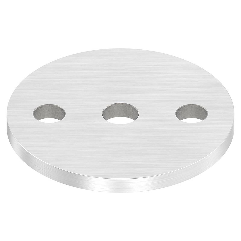 Anchor plate Ø 80x6mm, with longitudinal grinding, AISI304
