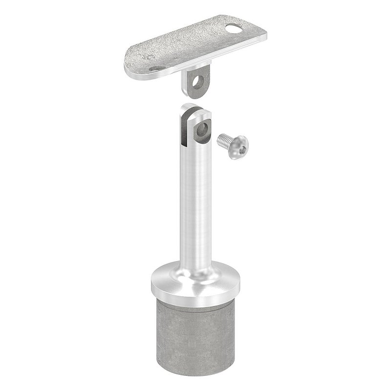 Tube end plug with joint and plate, for 33.7x2.0mm, AISI304