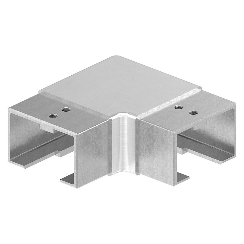 Raccord angle horizontal pour tube à fond de gorge 60x40mm, V2A