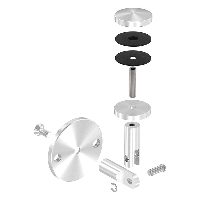 Fixation murale pour auvent en verre suspendu, V2A