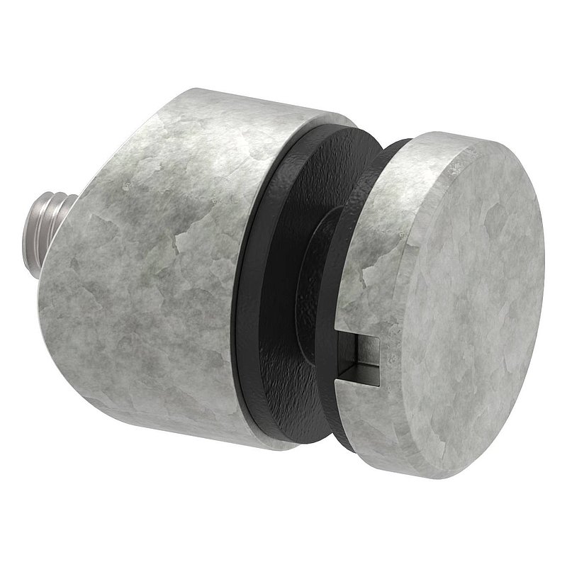 Glass point holder 30mm, connection: 42.4mm, raw zinc