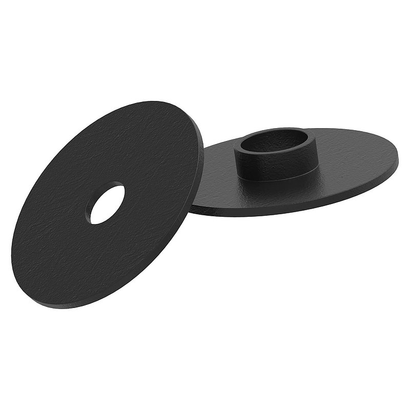 Oberteil für 52mm Glaspunkthalter, V2A, pulverbeschichtet in RAL 9005 schwarz matt