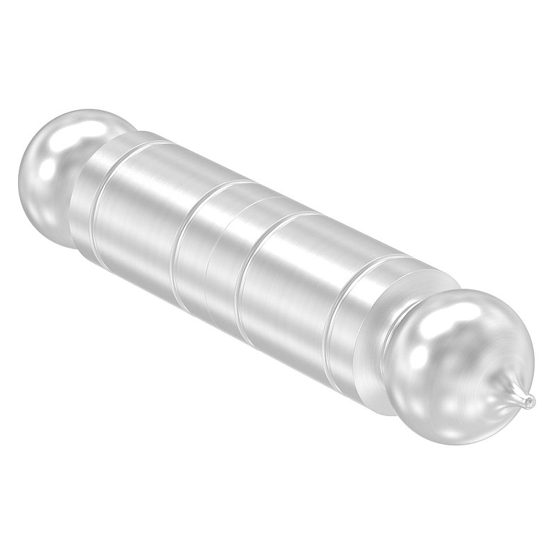 Weld-on strap with fixed pin, smooth, 20 mm, AISI304