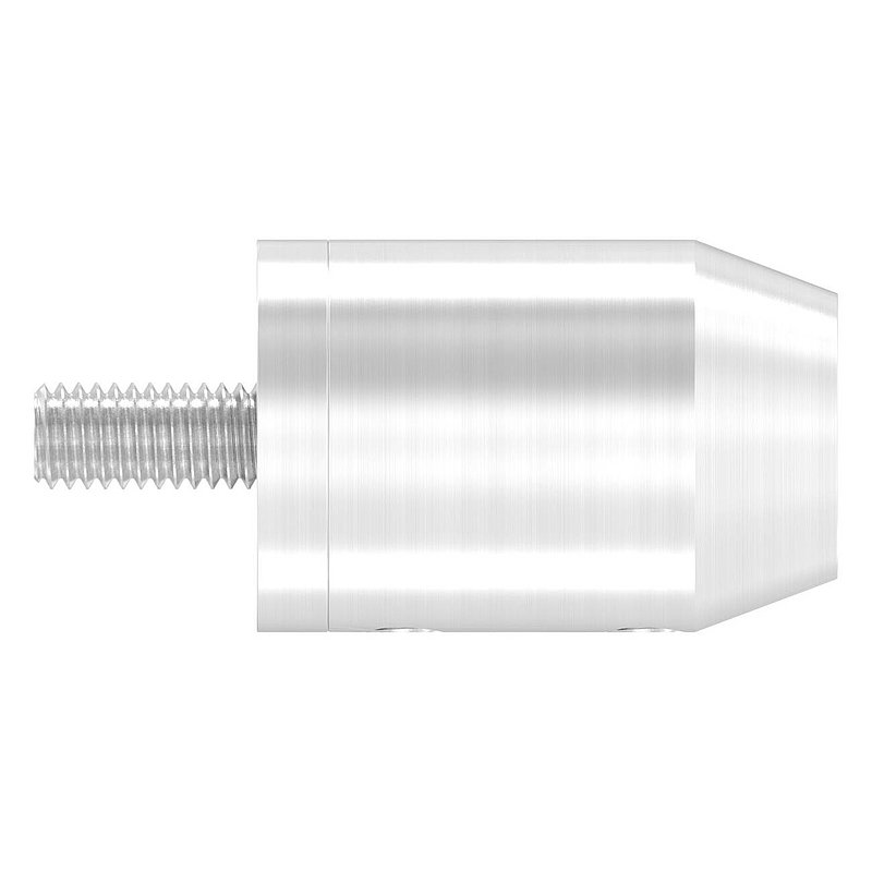 Support de lisse transversale (à insérer en extrémité de fer), racc. droit, trou borgne 12,2mm, V2A