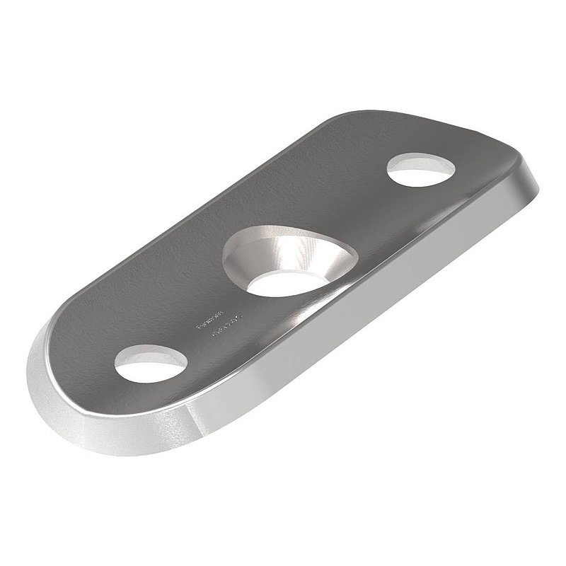 Handlaufanschlussplatte, 33,7mm, Bohrungen gesenkt, V2A