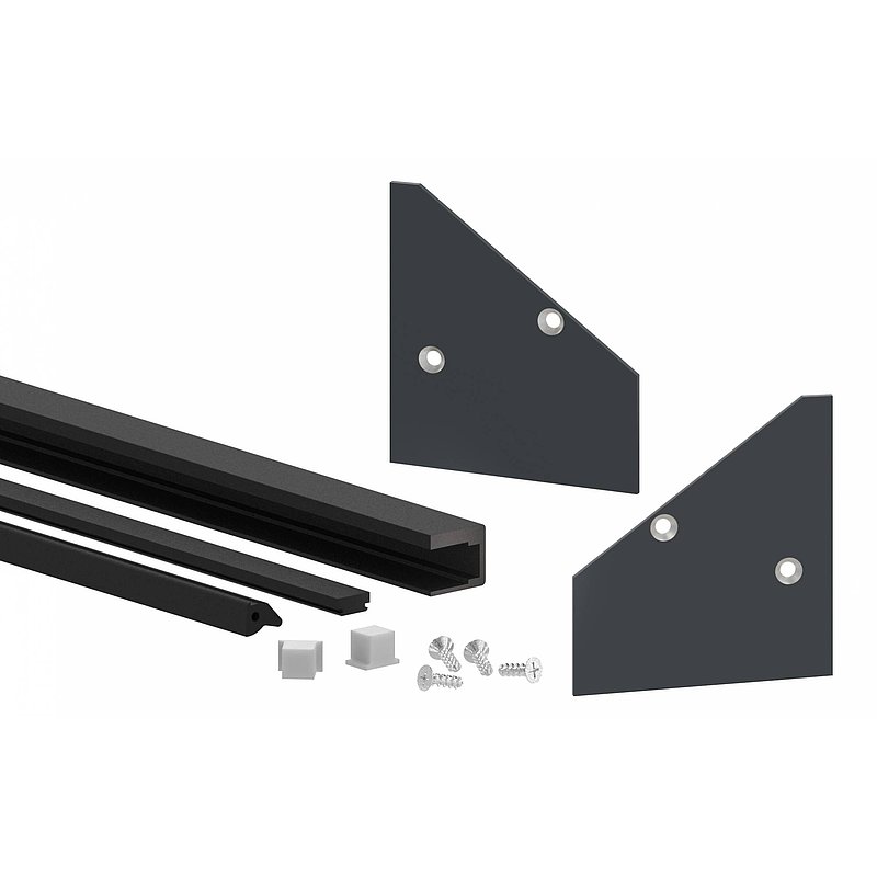Mounting-set for glass 17,52mm eleganza canopy, for L:1,6m