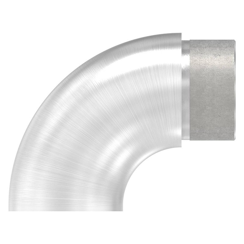 Endbogen 90° flach, für Rohr 42,4x2,5mm, V2A