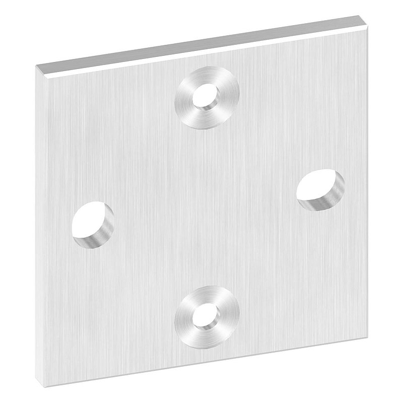 Anchor plate, 100x100x8mm with bevelled edge, AISI304