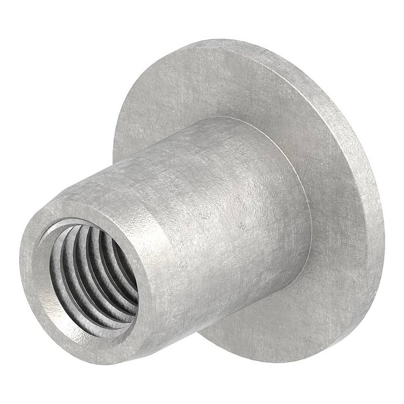 Hülsenmutter mit Flachkopf und ISK, M10, V2A
