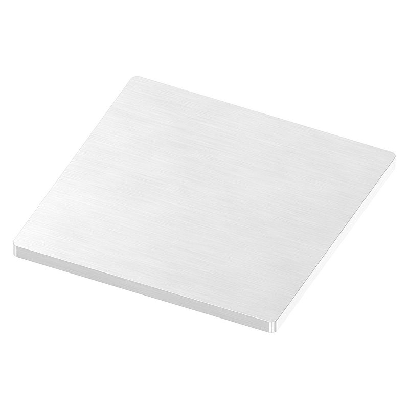 Plaque d'ancrage, 80x80x4mm, avec ponçage longitudinal, V2A