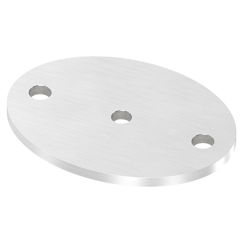 Anchor plate Ø 120x88x6mm, with longitudinal grinding, AISI304