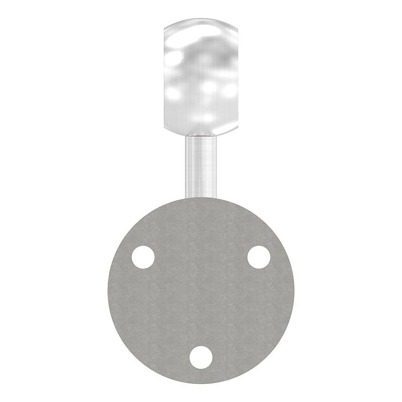 Handrail bracket with ball ring for 33.7 mm tube (round plate and bracket welded), AISI304