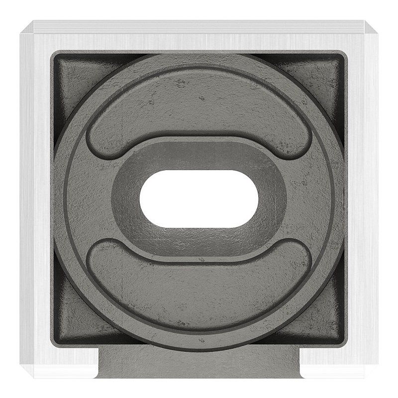 Wall mounting for 40x40mm square groove, right, AISI316