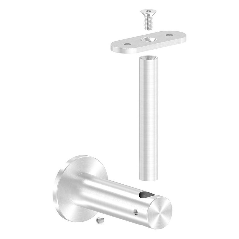 Handlaufhalter mit Handlaufanschlussplatte flach, V2A