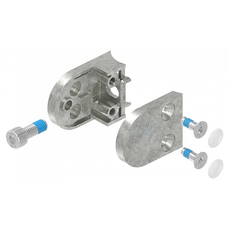 Glasklemme Mod. 30, Anschluss: 60,3mm, Zink roh