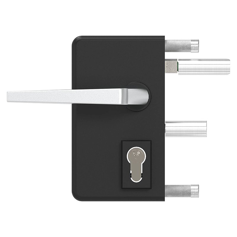 grille gate lock GTS 2 for tube thickness 40-60mm, housing RAL 9005 black