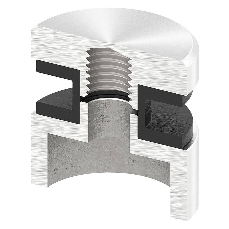 Point de fixation 30mm, jonction: droite, V2A