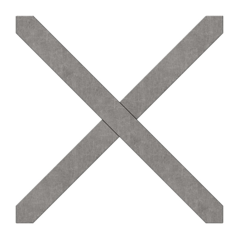 Kreuz 12x12mm, 100x100mm