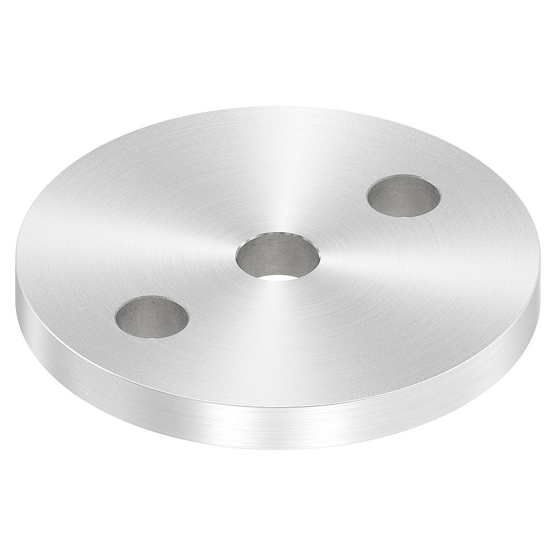 Anchor plate Ø 80x8mm, with bevelled edge and chamfer, AISI304