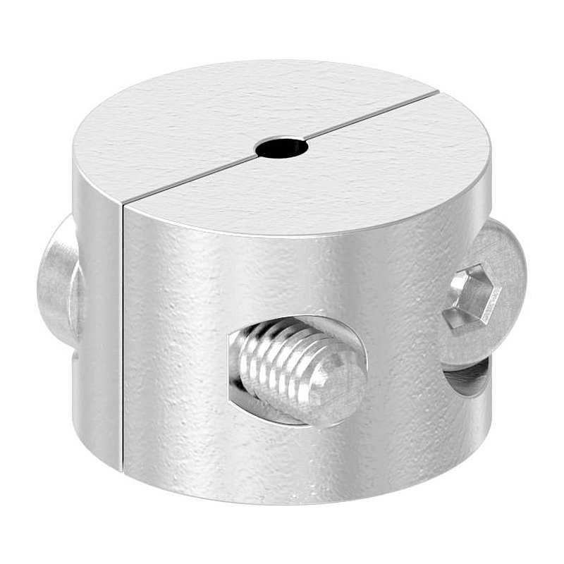 2-piece round clamp for rope Ø 2mm, AISI316